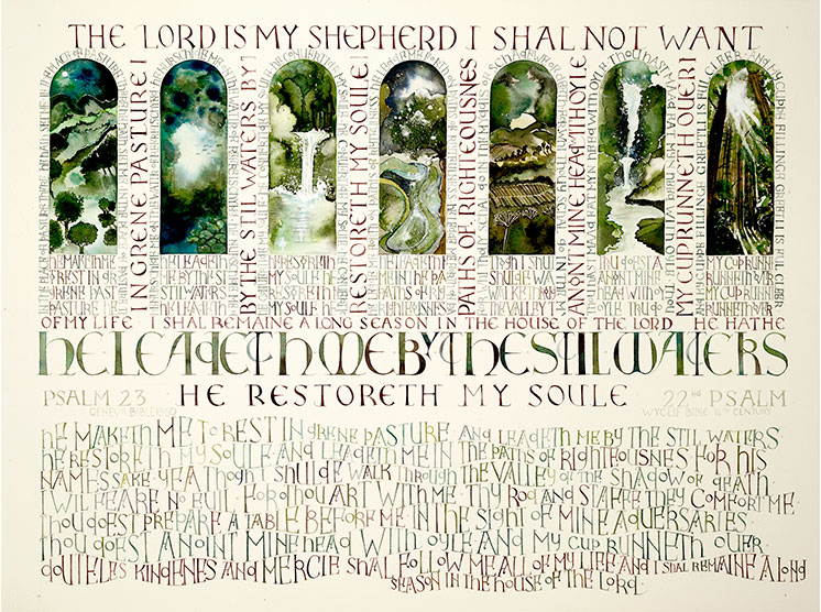 Psalm 23 -  A  religious and faith calligraphy designs